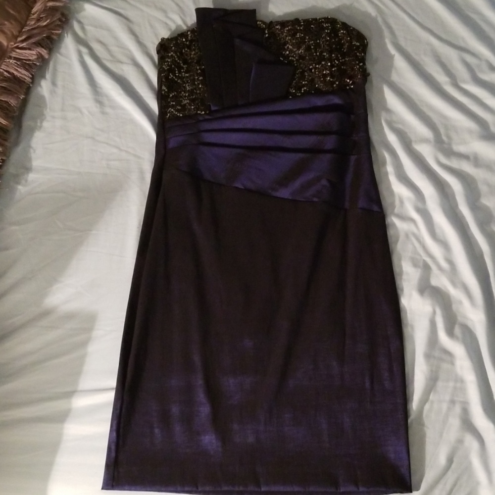 Beautiful Betsy and Adam strapless formal dress